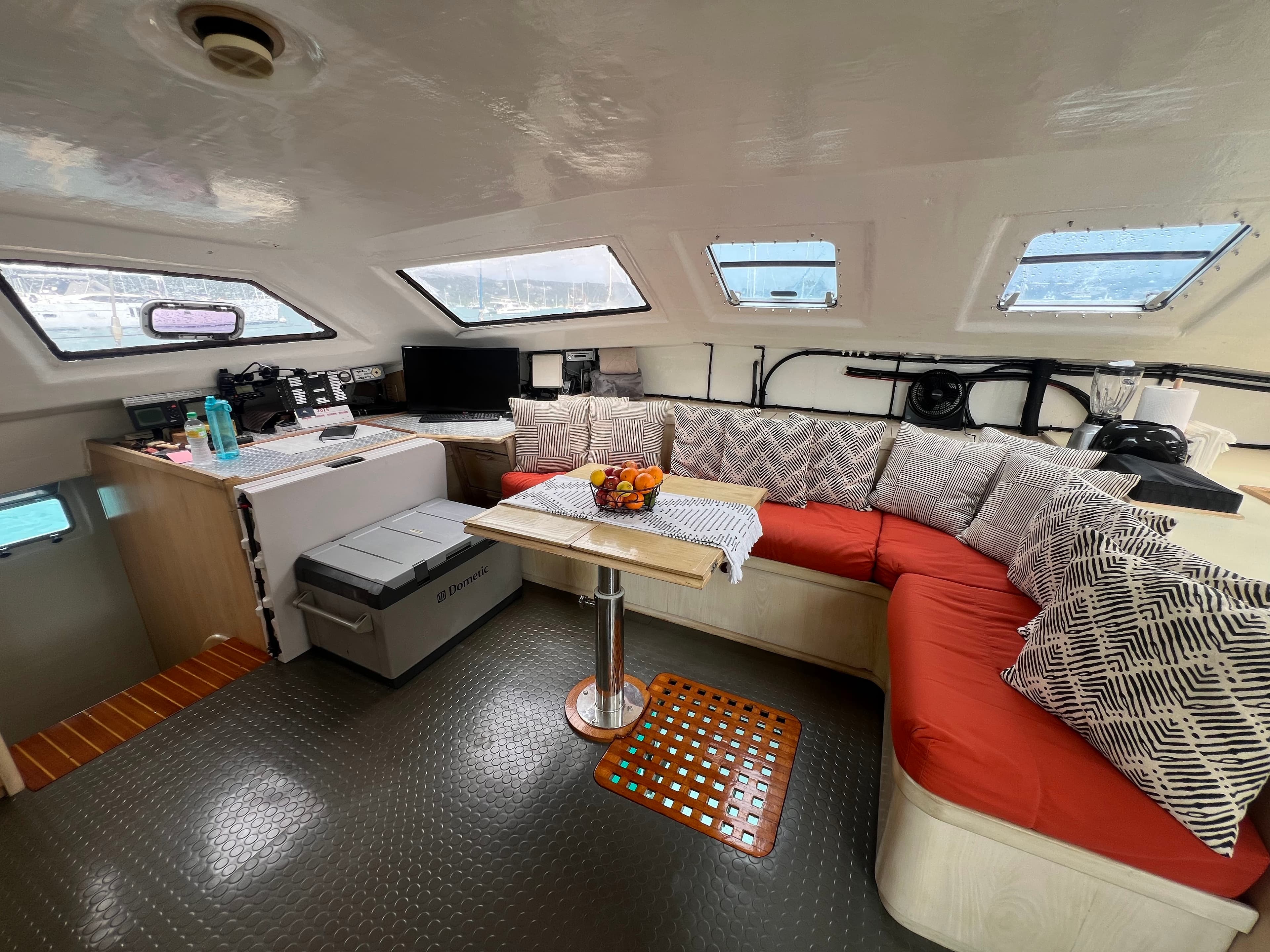 Luxury catamaran yacht on turquoise water
