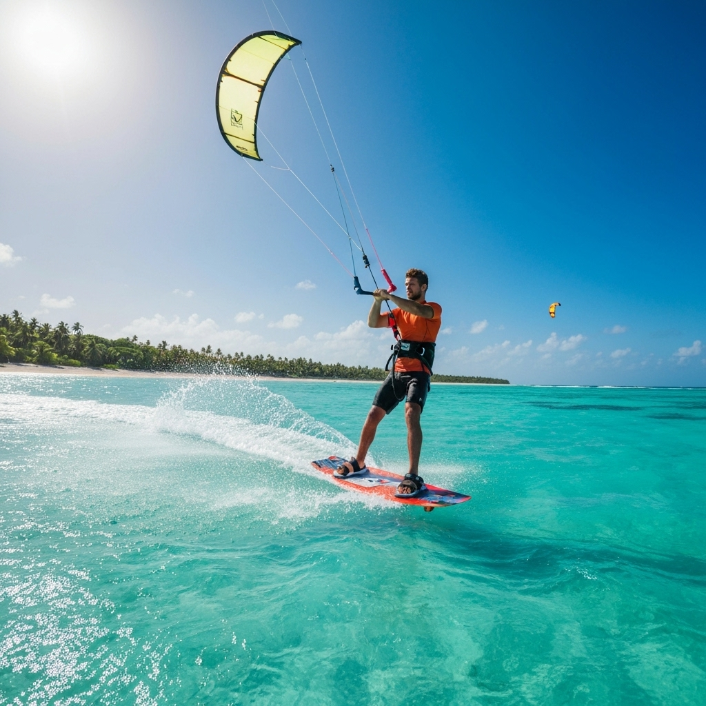 Professional IKO certified kiteboarding instructor providing guidance in Antigua